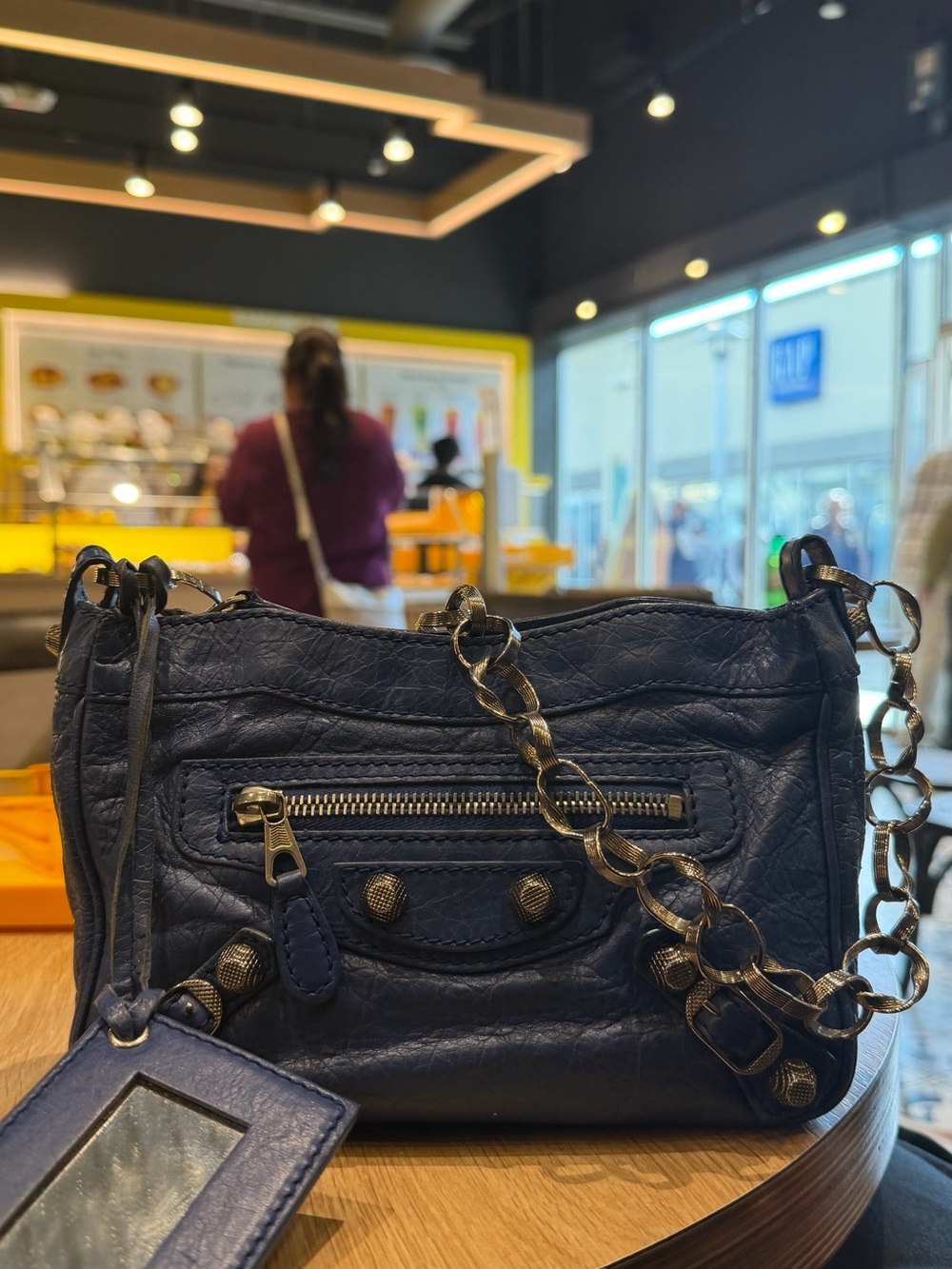 Balenciaga Blue Quilted Suede Handbag